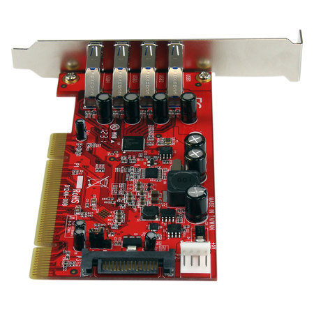 Startech.Com Quad Port PCI SuperSpeed USB 3 Controller Card with SATA Power PCIUSB3S4